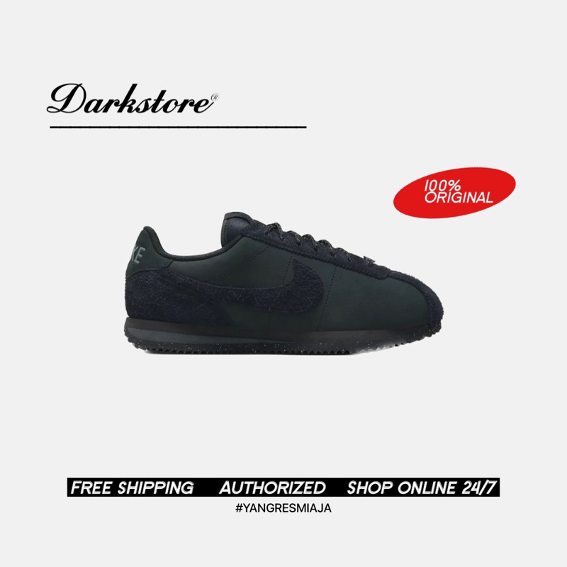 Nike Cortez PRM 'Triple Black' W 100% Original Resmi