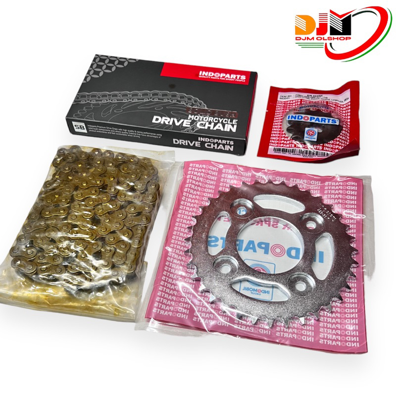 INDOPARTS GEAR SET GIR PAKET CHAIN KIT SUPRA FIT NEW (KTL) (428SB-106 14T 36T) SOLID BUSH