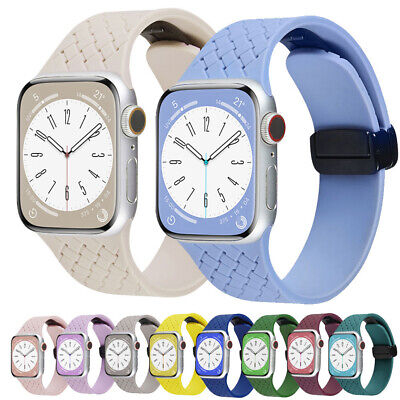 Strap Apple Watch Silicone Magnetic Square Pattern Strap iWatch Series 1/2/3/4/5/SE/6/7/8/Ultra/s9/Ultra2