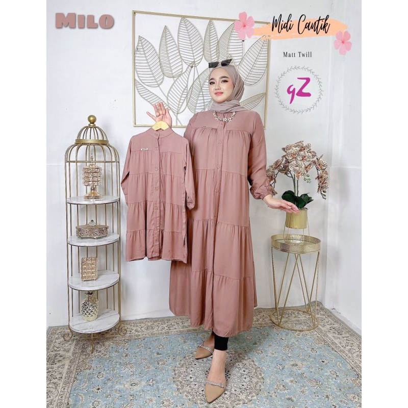 Gamis/MIDI dress cantik rayon twil couple ibu dan anak ORI BY GWENZA (Harga ECER)