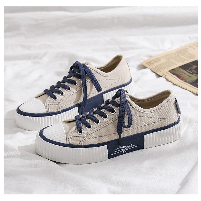 Free BOX Sepatu Sneakers Wanita Import Sepatu Kanvas Wanita Kasual Polos Tali Premium Quality Sepatu Casual Sneakers Wanita Sport Shoes NS058