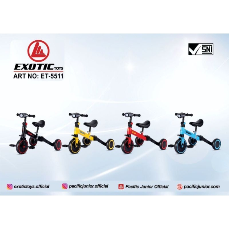 Sepeda Roda Tiga Balance Bike Tricycle 3IN1 AVIATOR AT7905/EXOTIC BALANCEBIKE