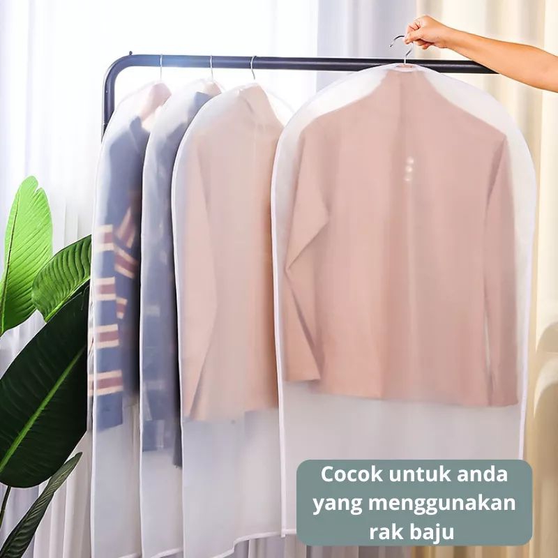 Jas Baju Gaun Cover Gantungan Baju Plastik Pelindung Baju Anti Air Dan Debu