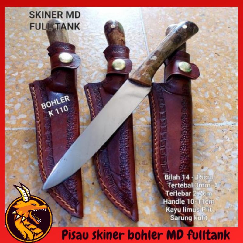 PISAU SKINER SESET KULIT BAJA BOHLER K110 MD FULLTANK SUPER TAJAM