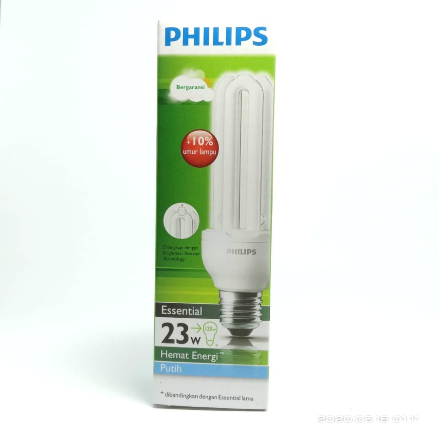 Lampu Bohlam PLC PHILIPS ESSENTIAL Putih 6500K