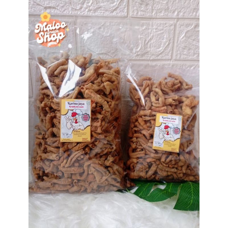 

Keripik Usus Ayam Crispy Kiloan kemasan 250g Gurih Renyah