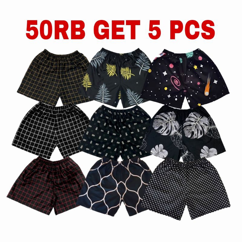 5 PCS BOXER PRIA WANITA/BOXER MOTIF/CELANA PENDEK BOXER/BOXER MURAH/BOXER GROSIR