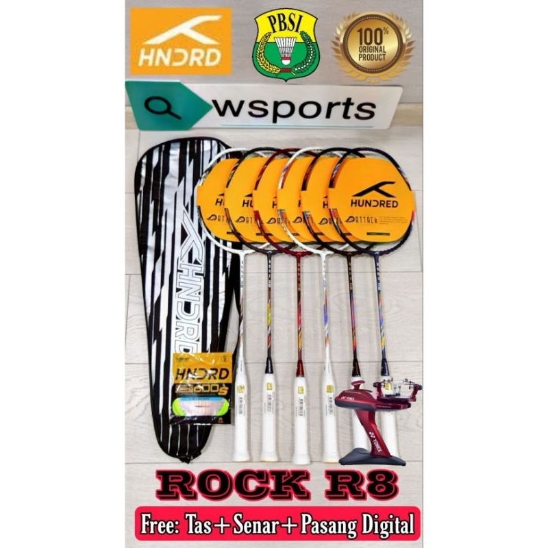 Raket Badminton HNDRD ROCK R8 R9 Original