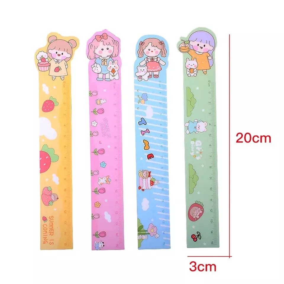 Penggaris Magnet  Lucu Korea | Penggaris Lentur Cute Bunny Animal Lucu Ruler Pembatas Buku