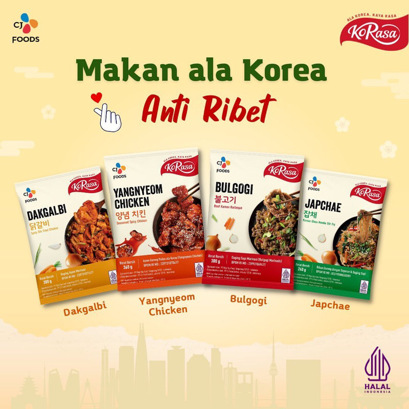 

Dakgalbi / Yangyeom Chicken / Bulgogi / Japchae | KoRasa | Makanan Korea | by CJ Food Indonesia