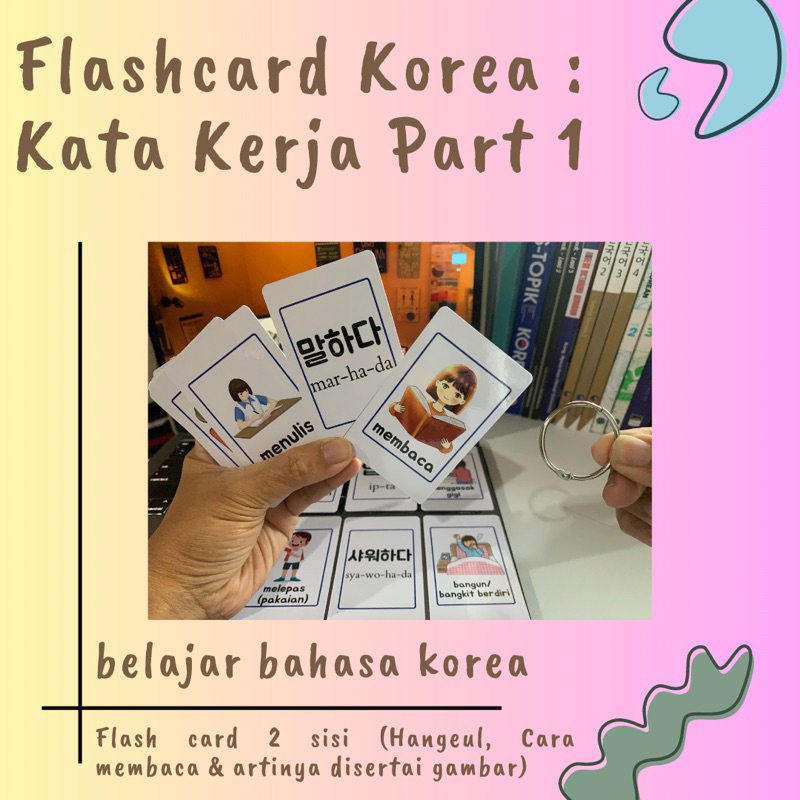 Flash Card Kata Kerja Bahasa Korea Part 1