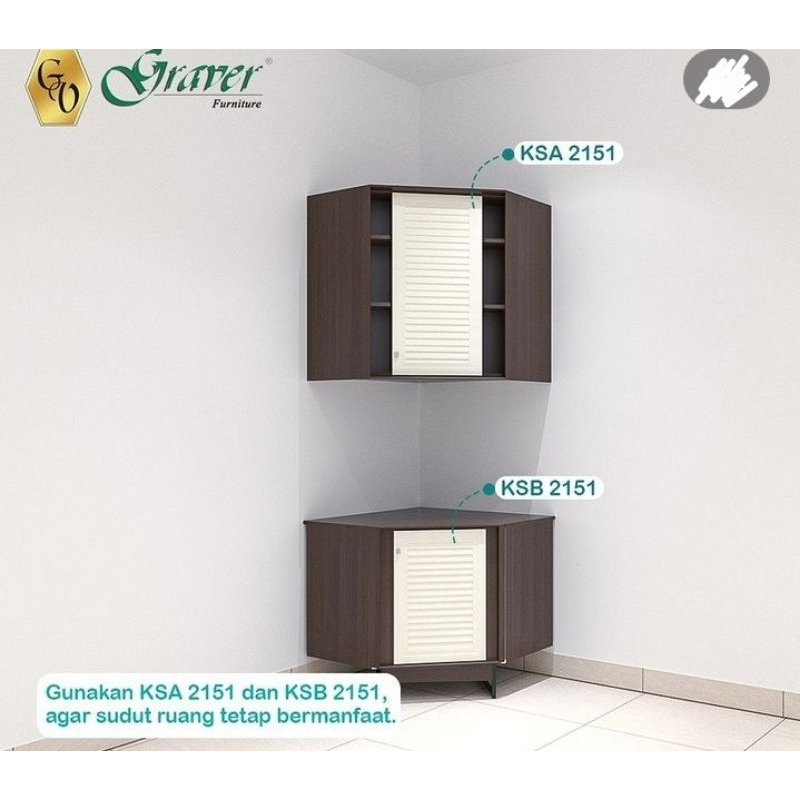 Lemari gantung/ Rak gantung/Lemari Dapur/Sudut atas /Kitchenset Graver Tyoe Ksa 2151