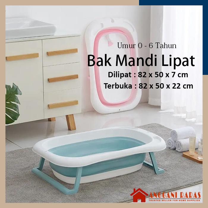 Bak Bayi Bak Mandi Lipat Baby Bathtub Bak Mandi Anak dan Balita Portable Ukuran 82x50 cm