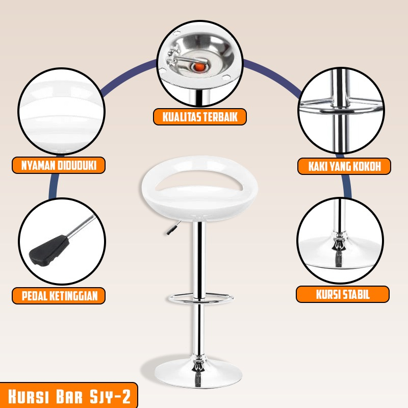 Kursi Bar Kursi Barstool Hidrolik Kotak Kode SJY12 Kursi Cafe Muti Tempat Kursi Kitchenset