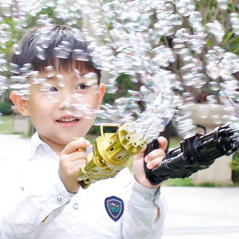 Bubble Gun Mainan Anak Gatling Electric Tembakan Pistol Balon Gelembung Busa Sabun Blower Machine