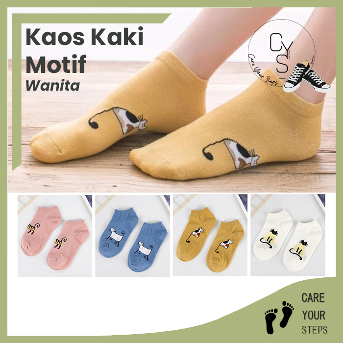 Kaos Kaki Pria Wanita Unisex Motif Kucing Lucu Semata Kaki Fashion Import Cute CYS KK21