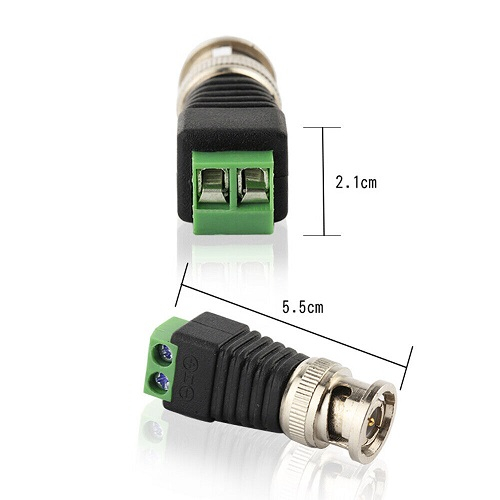 BA-144D Jack BNC Balun Male Coax Cat5 To Coaxial Bnc Cable Connector Adapter Camera ZT