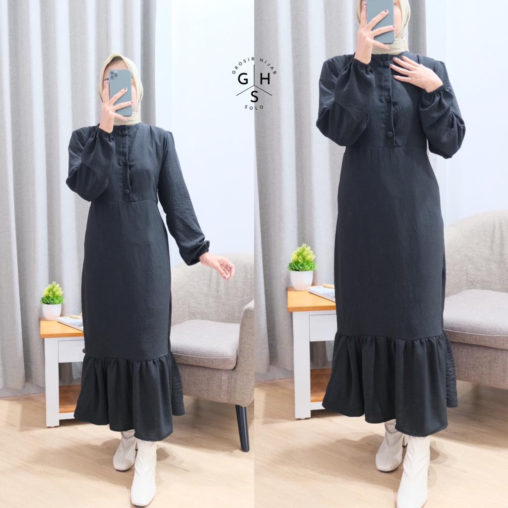 MAWINDA GAMIS TALI MIDI DRESS DUYUNG ATASAN WANITA CRINCLE AIRFLOW PREMIUM (DBY)