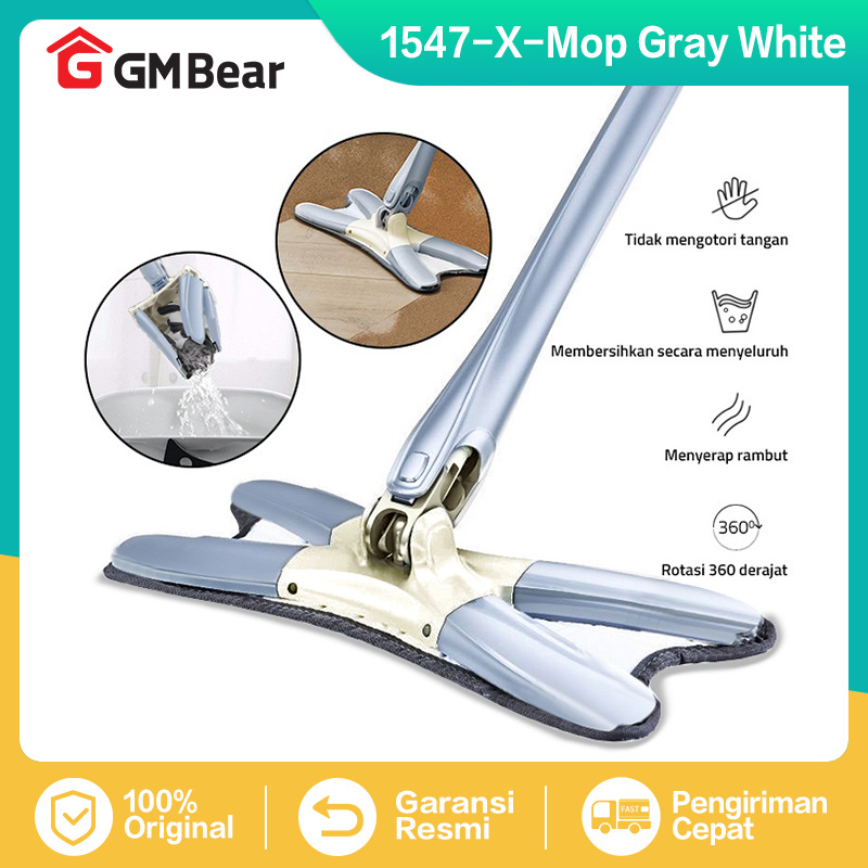 GM Bear Alat Pel Lantai Otomatis 1547 - Ultra Mop Flat Mop X-Shape