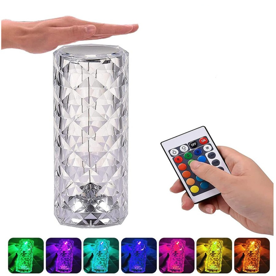 Lampu Meja LED Crystal Diamond Table Lamp RGB Colour Light 0899