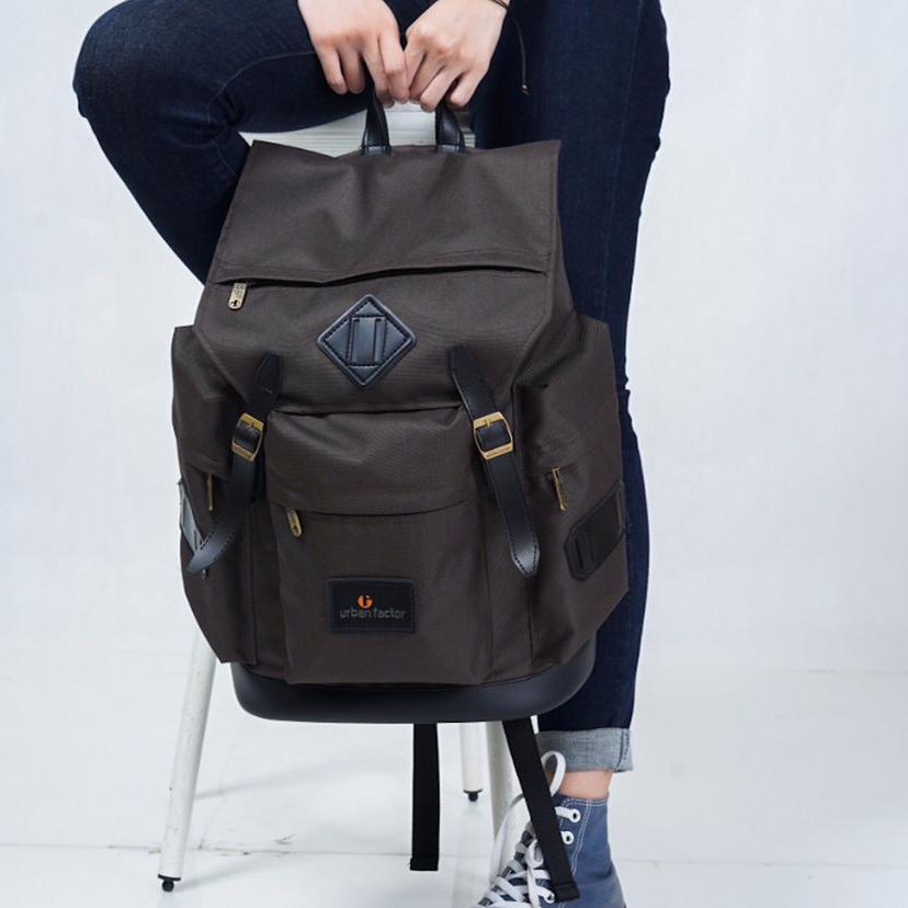 Tas Ransel Pria Wanita Backpack Laptop Gendong Punggung Sekolah Kerja Kuliah Travelling Original Urban Bs Brown