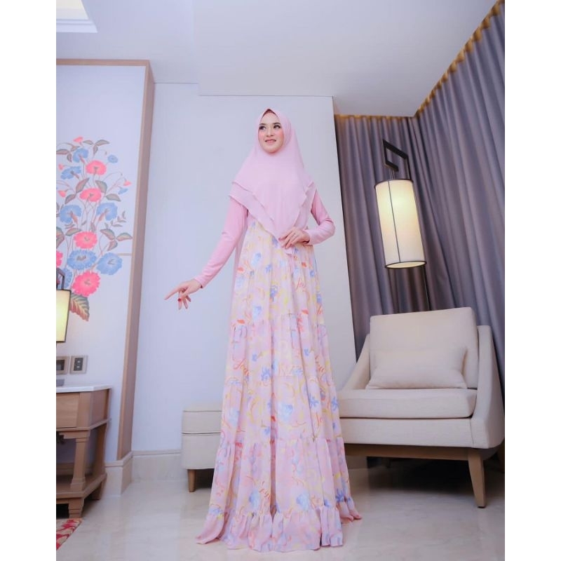 [JOZA CLOTHING] GAMIS SYARI TERBARU / DRESS SET PRINTING " SORAYA SET " BY JOZA