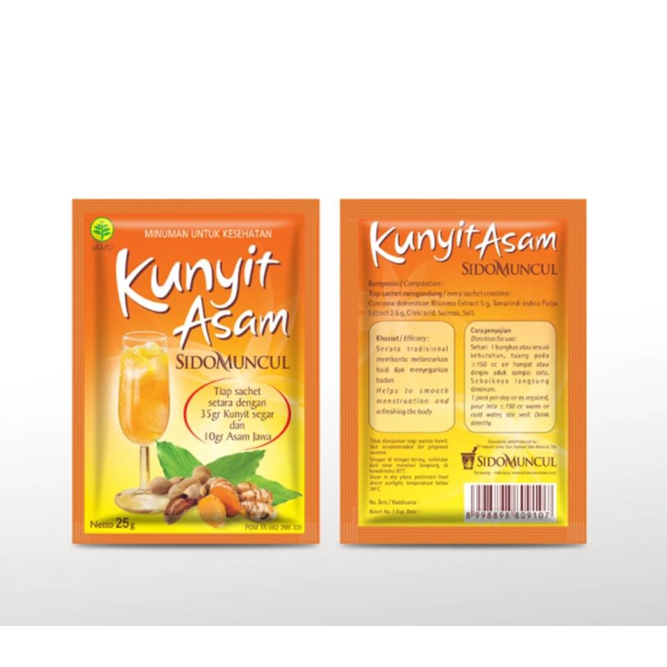 

Kunyit Asem Sidomuncul Rtg 25gr*10PCS//Kunyit asem Minuman kesehatan