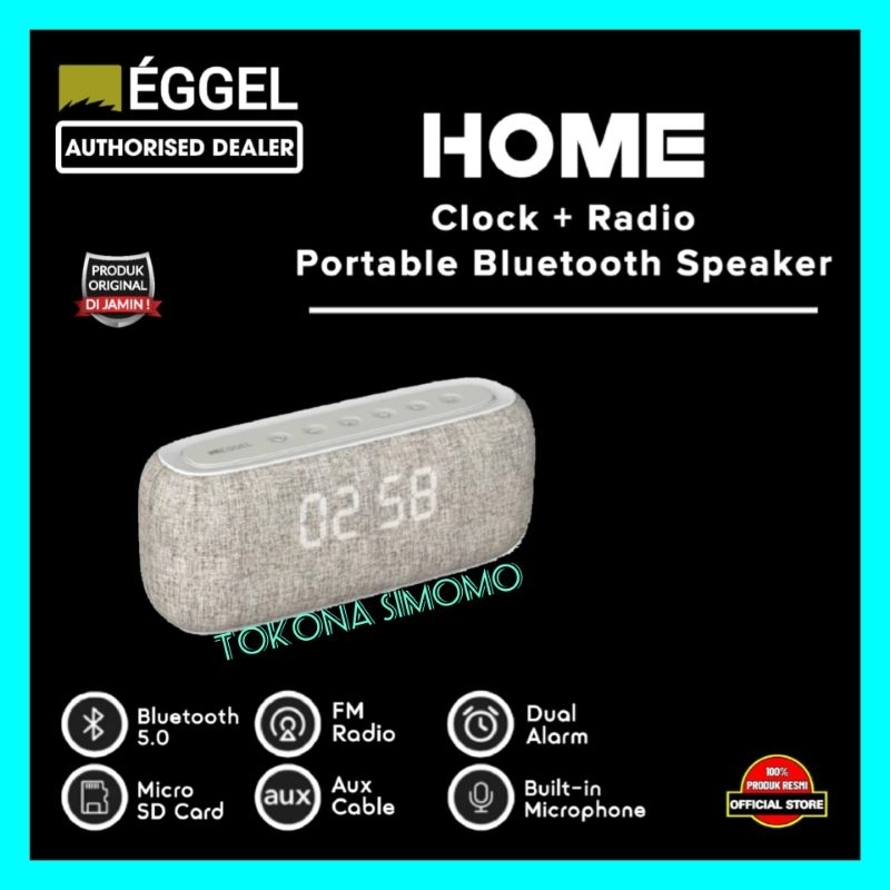 Eggel Home Portable Bluetooth Speaker with Radio & Clock Original