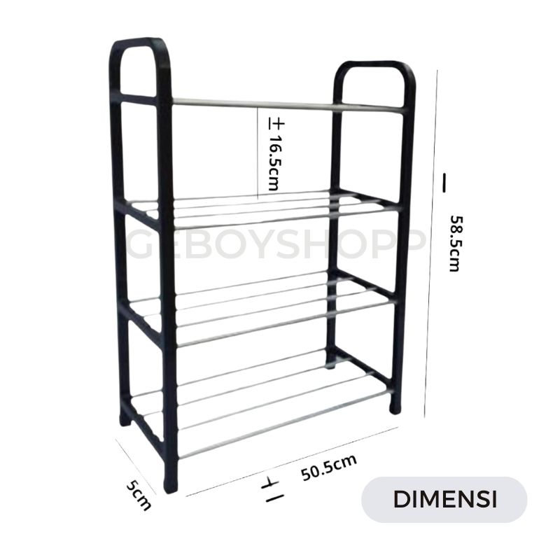 Rak Sepatu / Tempat Penyimpanan Sepatu / Rak Sepatu Kombinasi Portable Segi Susun 4 (RKS4S)