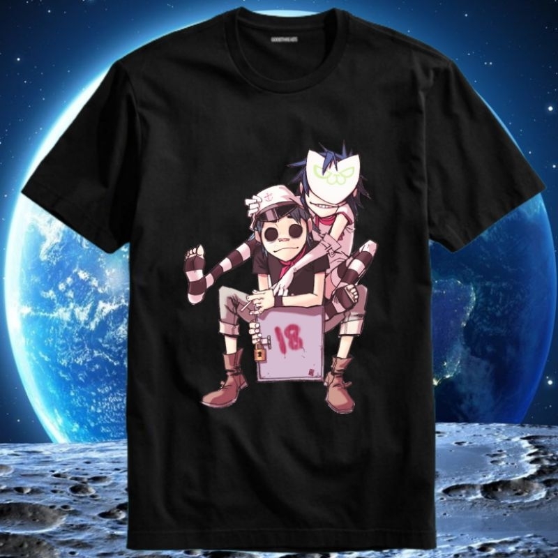 Baju Kaos Tshirt Pria Laki Cowok Dewasa Band Gorillaz D-Sides G-Sides G Collection The Fall The Now 