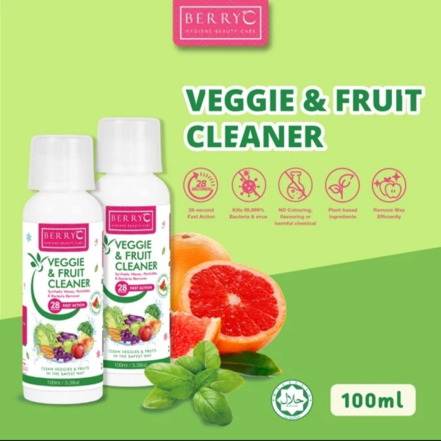 Berry C Veggie &amp; Fruit Cleaner - Pencuci Buah &amp; Sayuran Bahan Alami / Veggie Wash