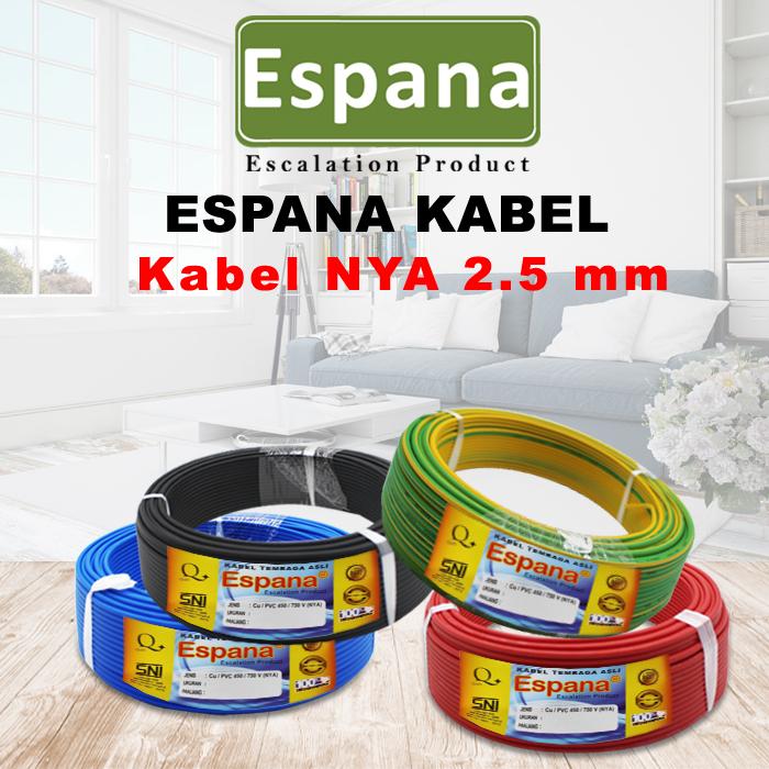 Kabel Listrik Tembaga / Kabel NYA Espana 2.5mm / Kabel Tembaga Tunggal