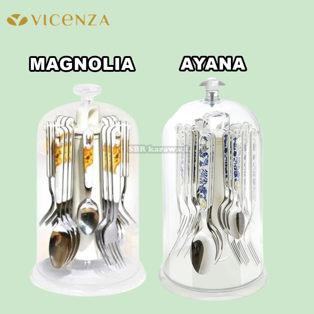 Sendok Set Sendok Makan  Motif Vicenza V248 Sendok Dan Garpu Vicenza Spoon & Fork Magnolia & Ayana