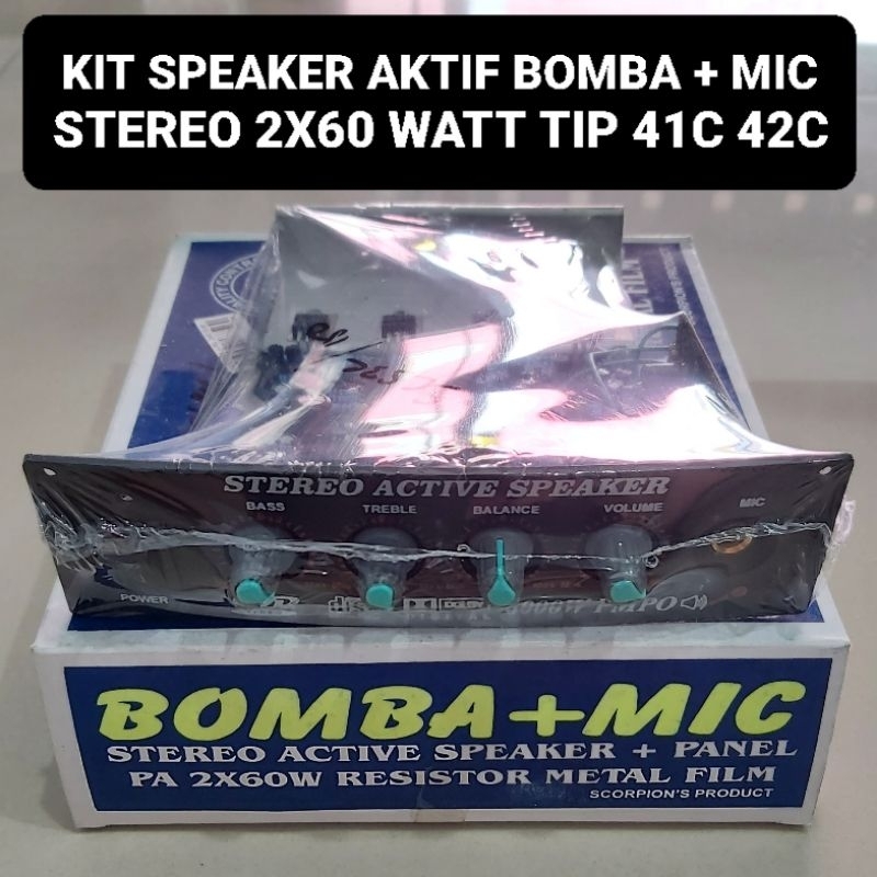 Kit Speaker Aktif BOMBA + Mic 2 X 60 Watt Stereo Speker Active