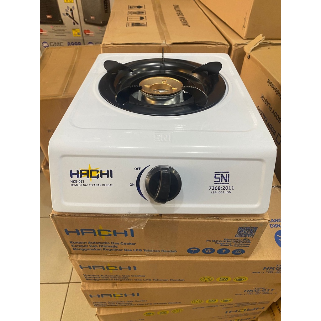 Kompor gas 1 Tungku Awara Warna Putih SNI - Mayo-hachi/ Kompor Dengan + Selang Regulator Paket premium