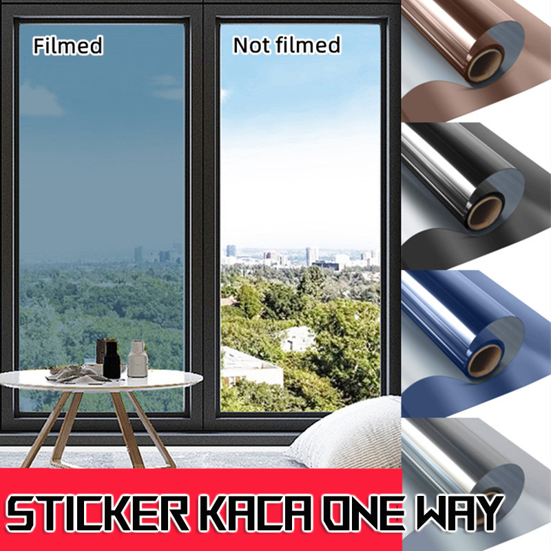 STICKER KACA SATU ARAH KACA FILM SUNBLAST WINDOW FILM ONE WAY MIRROR UV PROTECTION @banyak