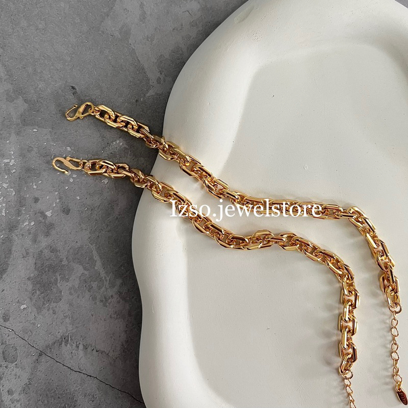 Izso Gelang Krissy Gelang Anti Karat Korean Chain Bracelet Lapis Emas