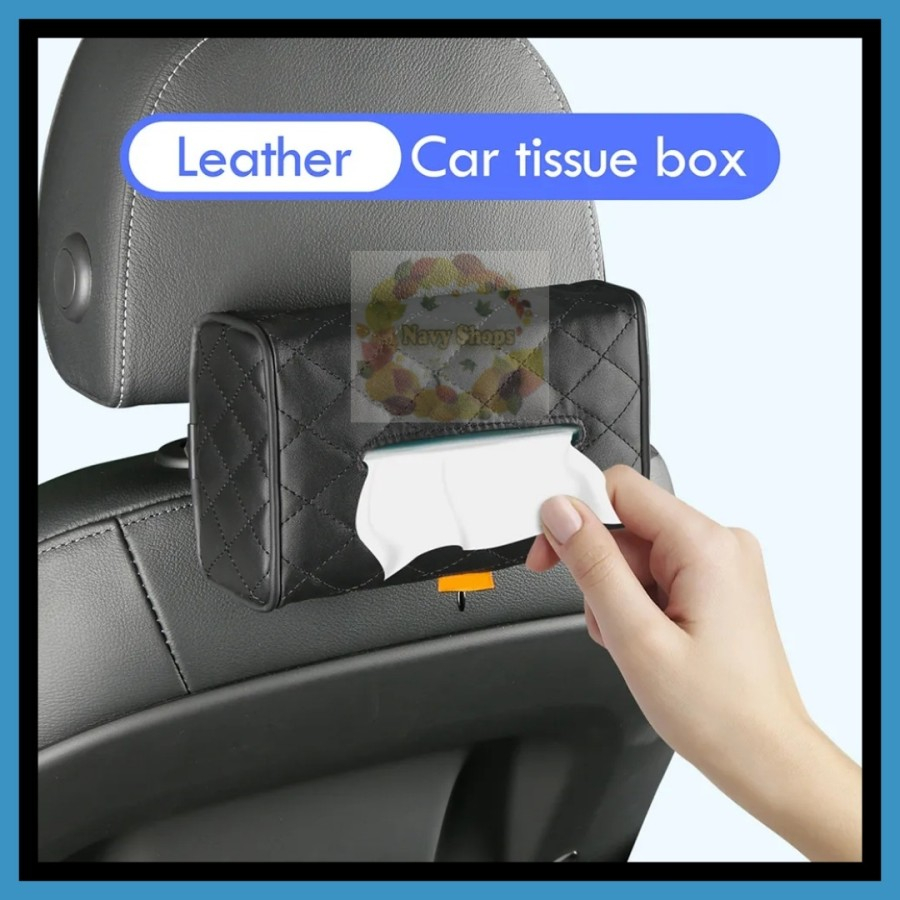 MH - Tempat Tissue Mobil Kulit 3in1 Headrest Armrest Visor Premium TMK808
