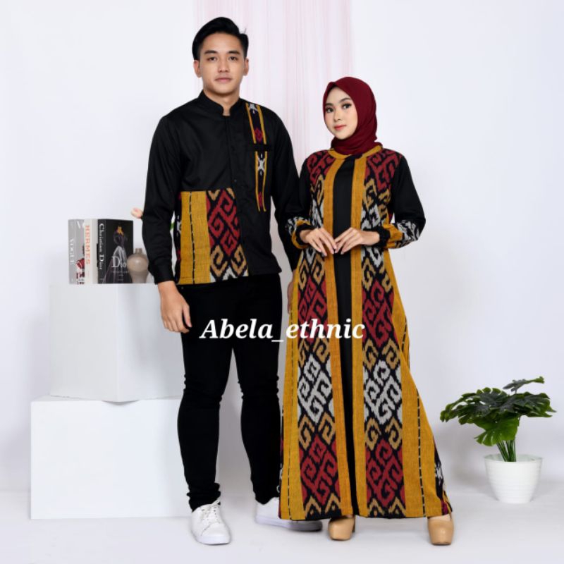 NADIA COUPLE TENUN KUNING - BAJU TENUN COUPLE - BAJU KONDANGAN