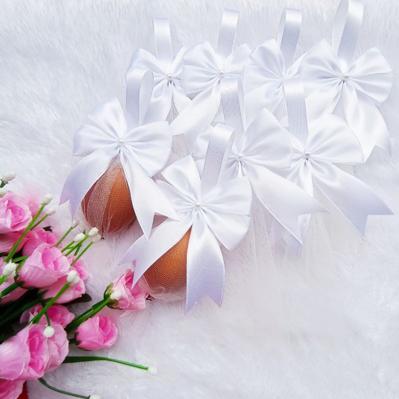 

Tempat telur aqiqah pita Putih