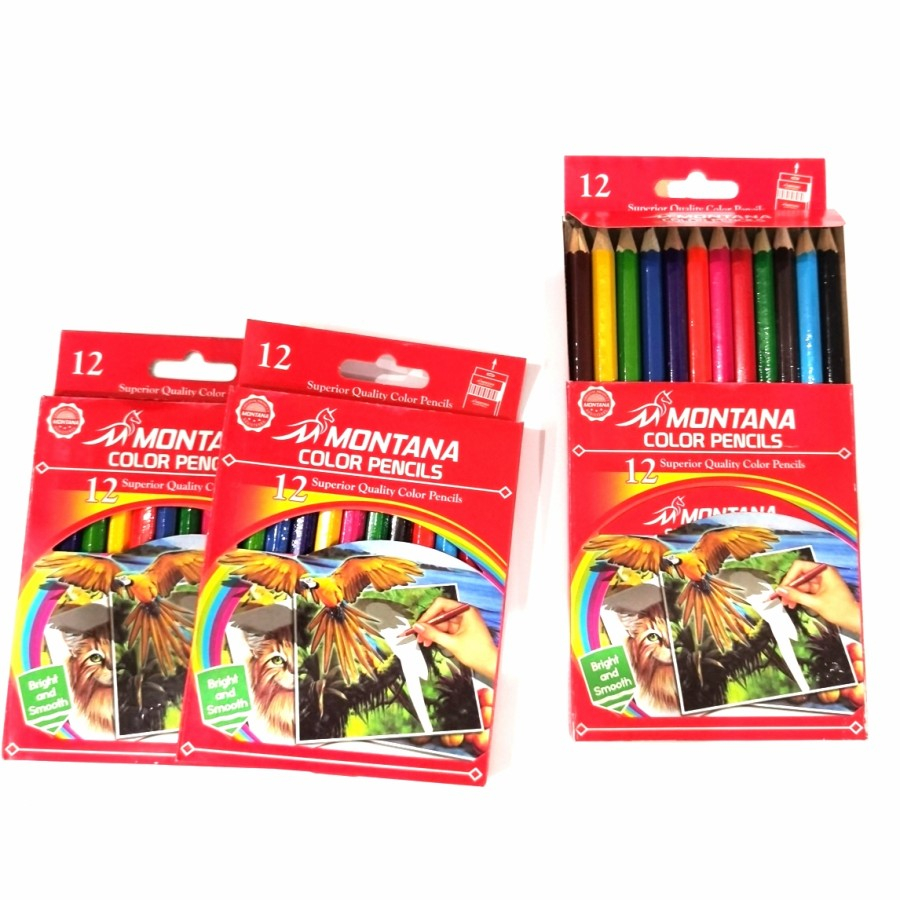 Pensil Warna Montana TH-350 isi 12 Warna Ukuran Pendek colour murah