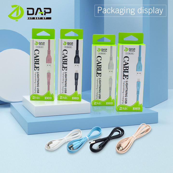 DAP Kabel Data Lightning 100cm Fast Charging 2.4A Garansi Resmi 1 Tahun D-CBL100