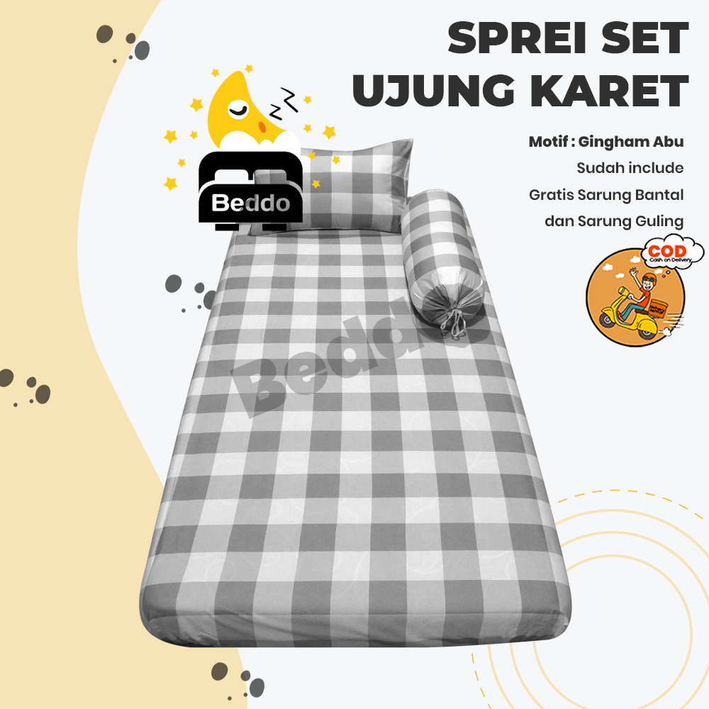 Sprei Aesthetic Single Bed 90-120x200x15 - Sprei No.3 &amp; 4 - Sudut Karet