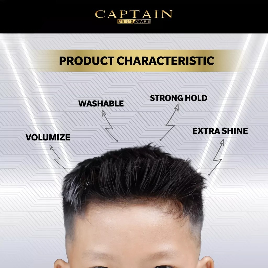 CAPTAIN Kids Pomade Natural Tea Oil - Minyak Wax Styling Pengkilap Penambah Volume Rambut Anak