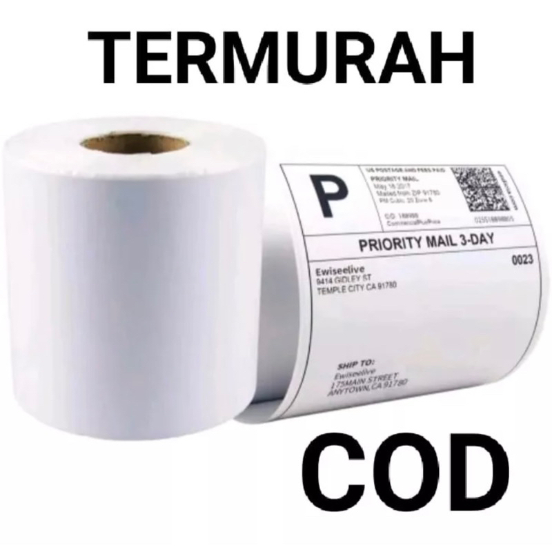 Kertas Thermal Label Barcode 100 x 150 mm isi 300 Pcs Harga Termurah