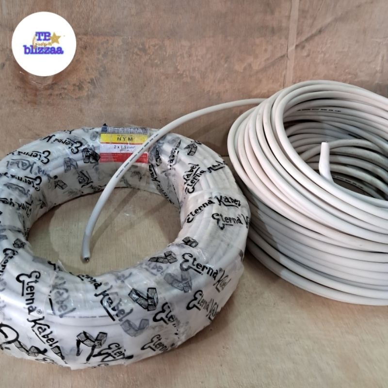 Kabel Listrik 2x1.5 SNI Kabel Supreme 2x1.5 Meteran Kabel Eterna 2x1.5mm Kabel NYM Premium