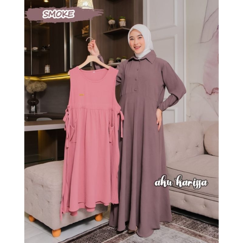 NEW AMIRA AKU KARISSA dress wanita long vest cantik ootd korea style hangout muslim terbaru gamis new serian