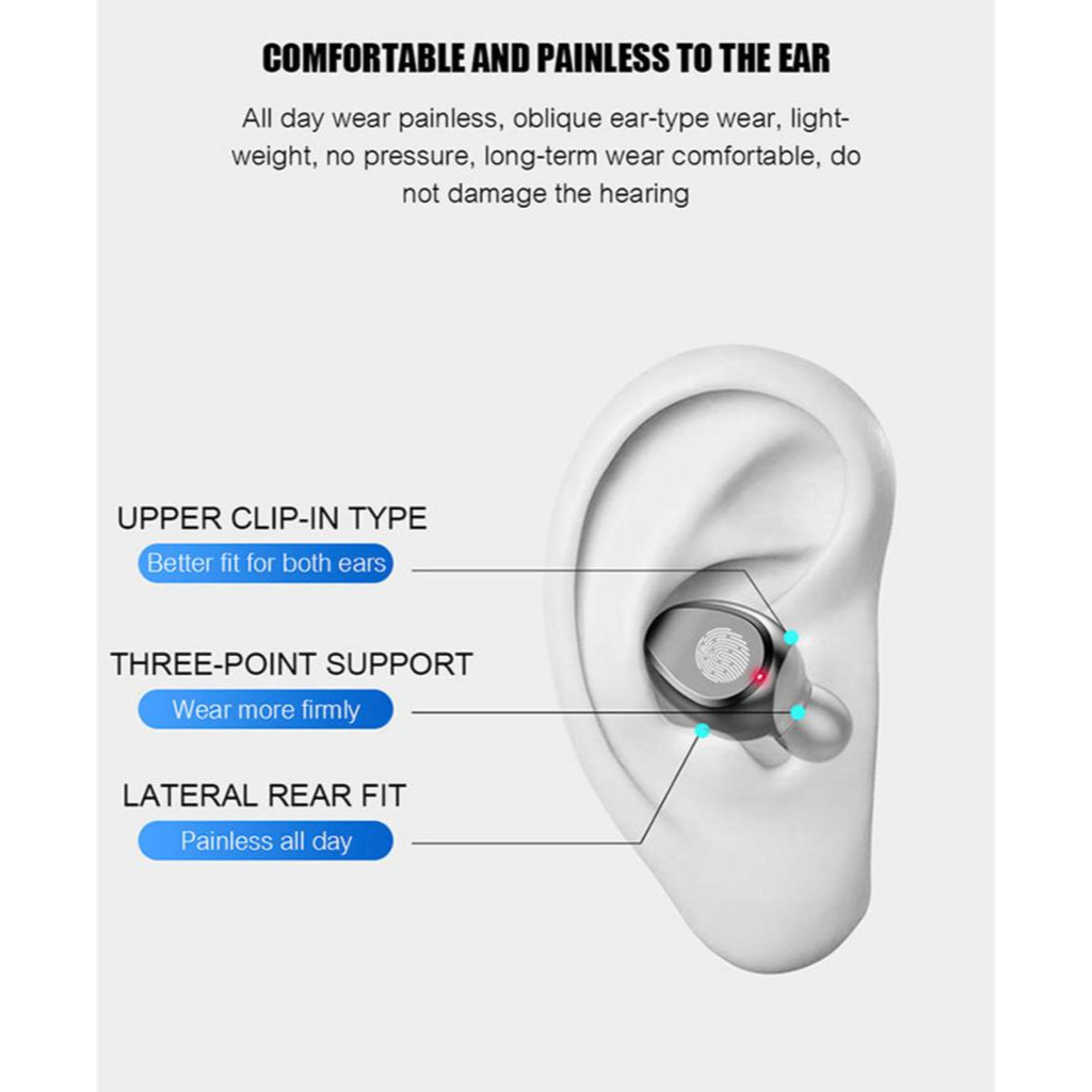 (P) F9 True Wireless Headphone Nirkabel Baru TWS Earphone Bluetooth Kontrol Sentuh Headset Olahraga Stereo Earbud untuk Ponsel IOS Android