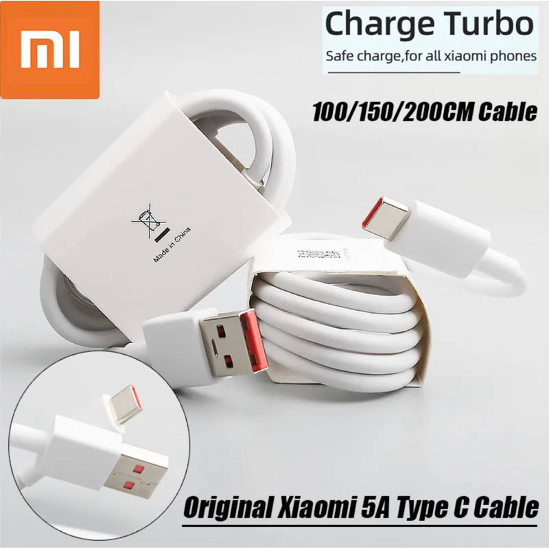 CABLE KABEL DATA XIAOMI 5A TURBO FAST CHARGING