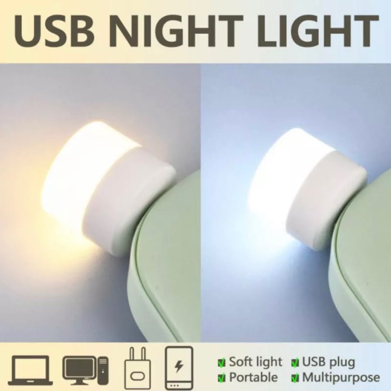 Mini LED USB Eye Lampu Tidur Mini Portable Travel Lampu Baca Serbaguna